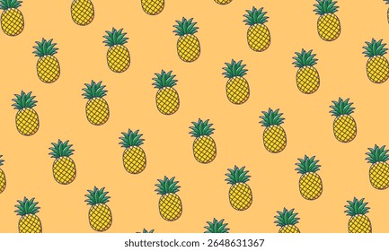 Padrão de abacaxi sem costura em fundos coloridos