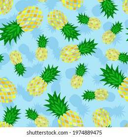 Seamless pineapple pattern. Summer bright print.