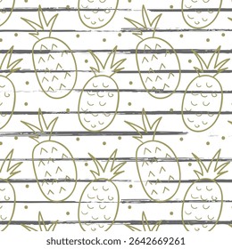 Seamless pineapple pattern for textile fabric or wallpaper backgrounds