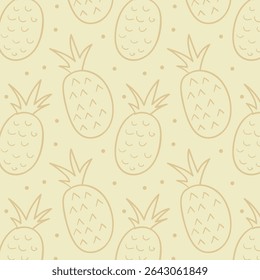 Seamless pineapple pattern for textile fabric or wallpaper backgrounds