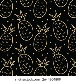 Padrão de abacaxi sem costura para tecido têxtil ou fundos de papel de parede