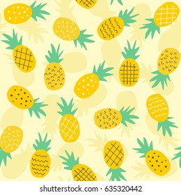 Seamless pineapple pattern for textile fabric or wallpaper backgrounds