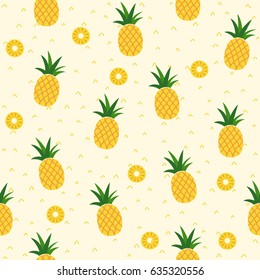 Seamless pineapple pattern for textile fabric or wallpaper backgrounds