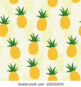 Seamless pineapple pattern for textile fabric or wallpaper backgrounds