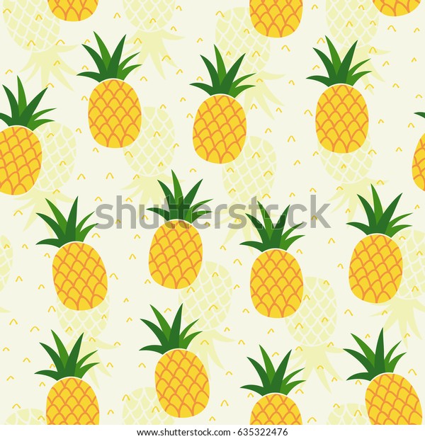 Seamless Pineapple Pattern Textile Fabric Wallpaper Stock Vector Royalty Free 635322476