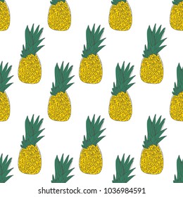 Seamless pineapple pattern. Tropical background