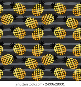 Seamless pineapple pattern vector design for paper, cover, fabric, interior and other items.