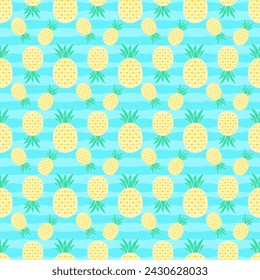 Seamless pineapple pattern vector design for paper, cover, fabric, interior and other items.