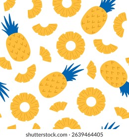 Seamless pineapple pattern, vector illustration
