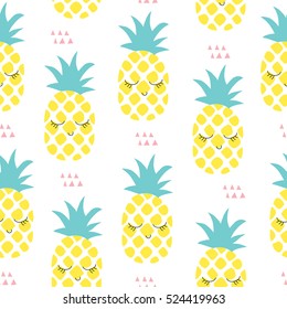 seamless pineapple pattern vector illustration