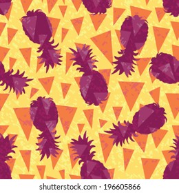 Seamless Pineapple Silhouette Background Pattern