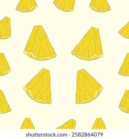 Seamless Pineapple Slice Pattern. pineapple pattern. Seamless pineapple pattern vector. Ananas seamless pattern. Pineapple exotic tropical fruit as name Ananas comosus.