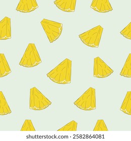 Seamless Pineapple Slice Pattern. pineapple pattern. Seamless pineapple pattern vector. Ananas seamless pattern. Pineapple exotic tropical fruit as name Ananas comosus.