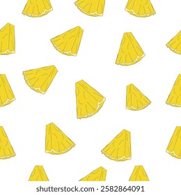 Seamless Pineapple Slice Pattern. pineapple pattern. Seamless pineapple pattern vector. Ananas seamless pattern. Pineapple exotic tropical fruit as name Ananas comosus.