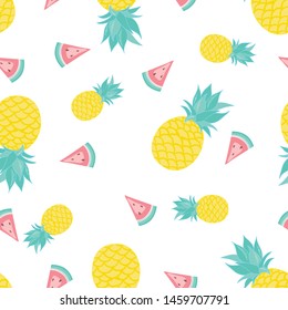 seamless pineapple, vector, illustration, pattern