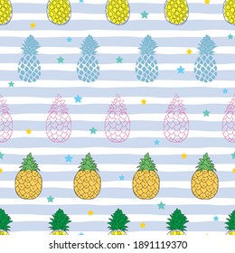 Seamless pineapple vector pattern background