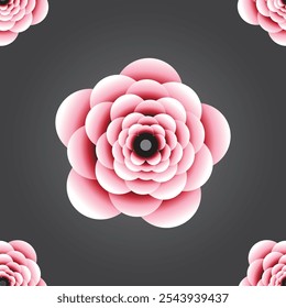 Nahtloses rosa 3D-Blumenmuster Hintergrund
