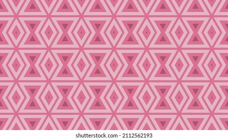 Fondo abstracto rosa impecable. Patrón geométrico hecho con rombos, diamantes, líneas continuas. Delicado diseño para post, tarjeta, tela, volante. Colores de gradiente rosado del Pacífico. EPS vectorial 10.