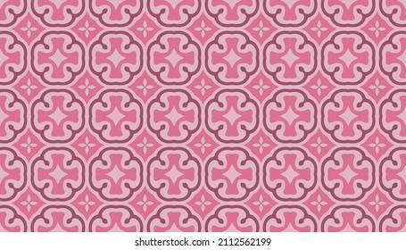 Fondo abstracto rosa impecable. Patrón geométrico hecho con cruces, rombos, diamantes, estrellas, flores. Delicado diseño para post, tarjeta, volante. Colores de gradiente rosado del Pacífico. EPS vectorial 10.