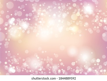 Seamless Pink Abstract Bokeh Background. Vector Illustration With Halos On A Defocused Image. Horizontally Repeatable. 