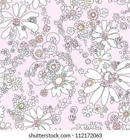 seamless  pink abstract  floral   background