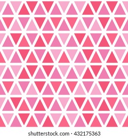 Seamless pink abstract pattern. Seamless multicolored geometric triangle background. Vector illustration.
