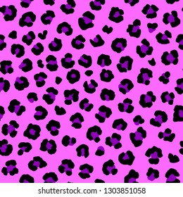 Seamless pink animal pattern, leopard or jaguar skin, safari pattern