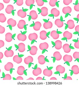 Seamless pink apples pattern very cute