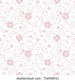 seamless pink background with abstract flowers