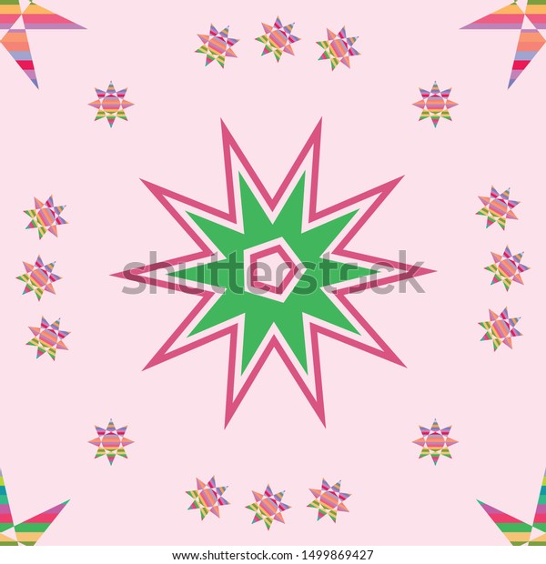 Seamless Pink Background Colorful Star Shape Stock Vector Royalty Free