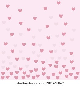 seamless pink background with cute hearts of two colors