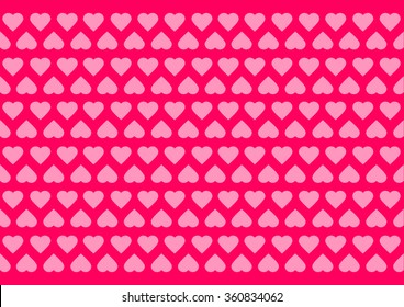 Seamless pink background with hearts.