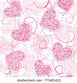 seamless pink background with hearts