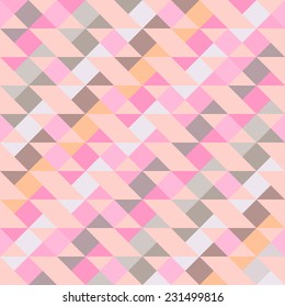 Seamless pink  background of messy lines, triangles and rhombuses