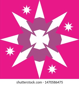 Seamless pink background on white star shape pattern vector