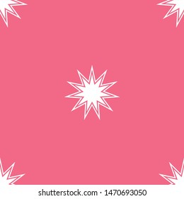 Seamless pink background on white star pattern vector