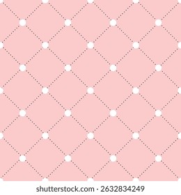 Fundo rosa sem costura com ponto polka na grade para amor romântico Valentine vetor têxtil presente cartão envoltório