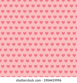 Seamless pink background with tiny hearts pattern, vector illustration.