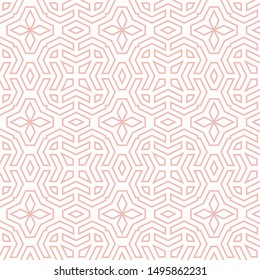 Seamless pink background for your designs. Modern vector pink ornament. Geometric abstract pattern