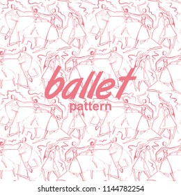 seamless pink ballet pattern