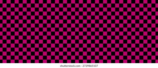 Fondo de patrón a cuadros rosa y negro sin fisuras. Textura geométrica Abstractas del tablero de ajedrez.
