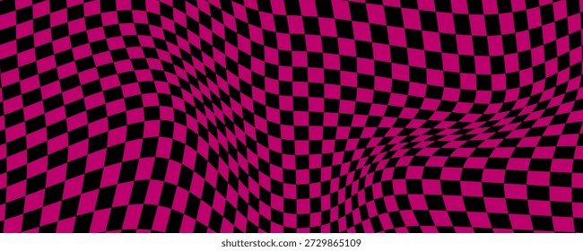 Fondo de patrón a cuadros rosa y negro sin fisuras. Textura geométrica Abstractas del tablero de ajedrez.