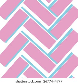 Seamless Pink and Blue Geometric Pattern – Modern Abstract Vector Background