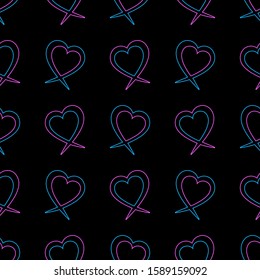 Seamless Pink Blue Loves Pattern Vector Illustration EPS 10