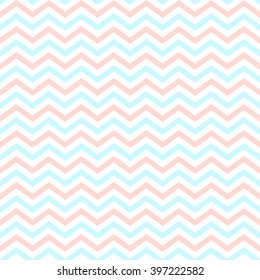Seamless pink, blue and white zig zag pattern vector