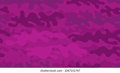 Seamless pink camouflage pattern. Repeating crazy military clothing texture.