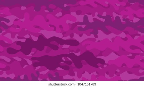 Seamless pink camouflage pattern. Repeating crazy military clothing texture.