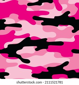  seamless  pink camouflage. print on clothes or print. vector.	