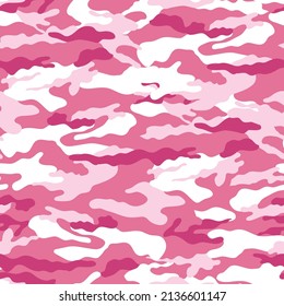 seamless pink camouflaged pattern on background