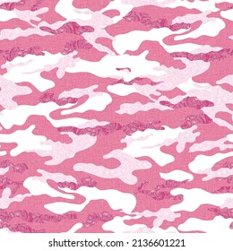 seamless pink camouflaged pattern on textures background